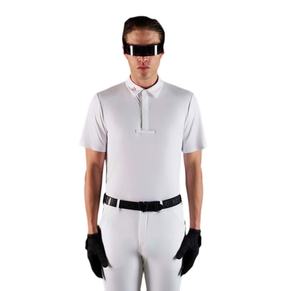 Equestro Competition Ridertech Buttons Short Sleeve Polo M