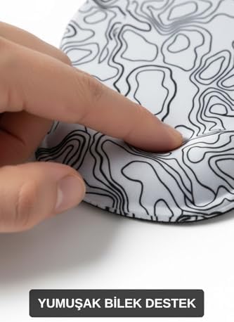 Ergonomik Typography Desenli Mouse Pad – Bilek Destekli Mouse Pad Konforlu Mousepad BEYAZ - Görsel 5
