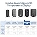 AUVON Insulin Cooler Travel Case with Rechargeable Temp Display, Large Insulin Pen Cooler Travel Case with 2 x 160g TSA Approved Ice Packs, Waterproof Insulated Cooler Bag for Daily Use & Trip
