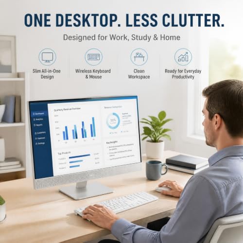 Image of Dell 24 All in One Touchscreen Desktop, Intel Ultra 7 355, 16GB RAM 1TB SSD