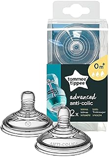 Tommee Tippee Advanced Anti-Colic Teats, Variable Flow, Baby Feeding, BPA Free, Pack of 2