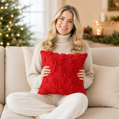Soft Plush 3D Embroidery Square Throw Pillow Covers for Sofa - image 5