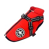 ふわふわ ダウンベスト風ジャケット 犬洋服 冬 裏ボア 犬服 ジャケット パーカー 袖なし ドッグウェア 防寒 防水 リードリングあり 綿服アウター お出かけ 散歩 小型犬 中型犬 レッドL