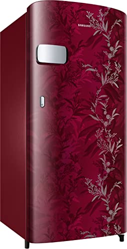 Image of Samsung 184L 1 Star Digital Inverter Direct-Cool Single Door Refrigerator(RR19C2YCZ6R /NL,Mystic Overlay Red) Base Stand Drawer