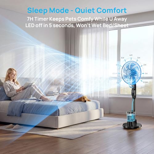 Etunsia 35dB Oscillating Misting Standing Fan w/ 3 Misting Modes & 9 Speeds - image 5
