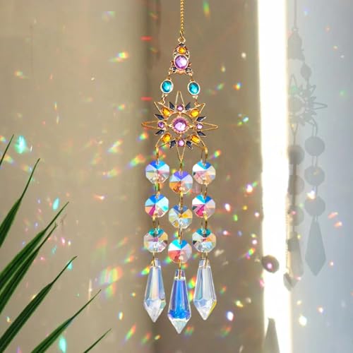 Attrape Soleil Cristal Décoration, Suncatcher Pendentif, Attrape-Soleils en Cristal Ornement Capteur pour Fenêtre, Maison, Bureau, Jardin