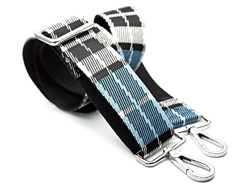 Image of CRAFTMEMORE Wide Shoulder Strap Tartan Plaid Adjustable Bag Handle Crossbody Nylon Belt Replacement (Blue JK06)