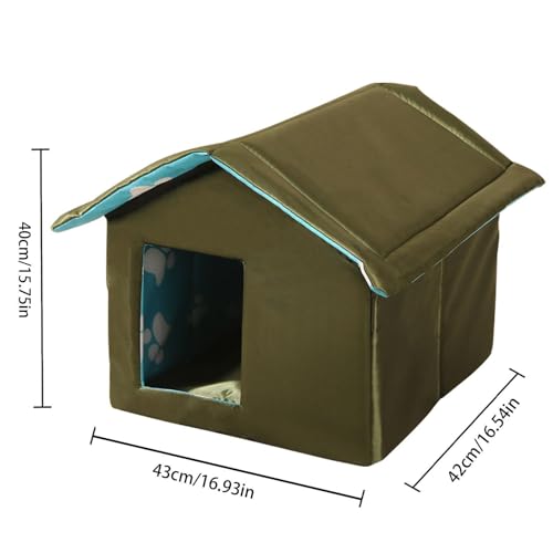 Maison pour chat extérieur hiver pliable avec tapis amovible