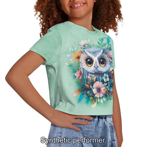 Image of 4th of July Shirt for Girls 7-8 Years US Flag Crop Tops Kids Outfit Independent Day Graphic Tee-