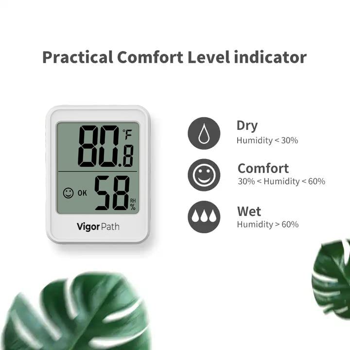 Miniatura 4 de Termómetro higrómetro digital para interiores, medidor de humedad para el hogar, dormitorio, habitación de bebé, oficina, invernadero, medidor de