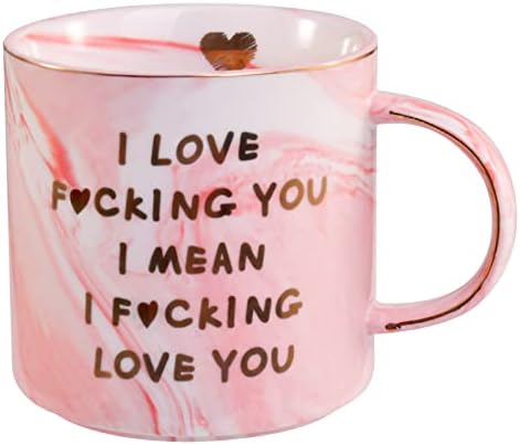 Lapogy Valentines Day gifts for Her Wife Girlfriend Gifts,Funny Gifts for Women/Christmas Gifts for Her/Birthday Gifts Mug,Presents Ideas for Women,I Love You Coffee Mug Pink Marble Coffee Cup 12 Oz