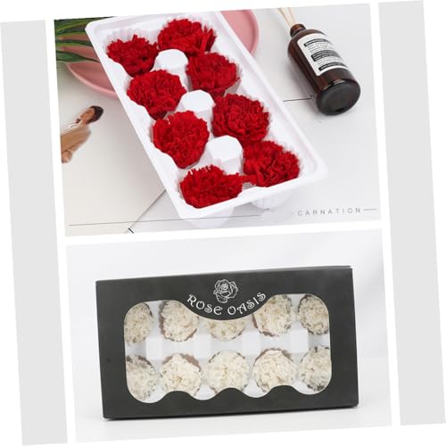 Set 8 flores eternas clavel rojo 5x3x5cm miniatura 2