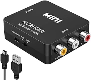 RCA to HDMI Adapter, Amtake 1080P RCA Composite CVBS AV to HDMI Video Converter Compatible with TV PC PS2 PS3 STB Xbox VHS VCR Blue-Ray DVD Players,Support PAL/NTSC with USB Power Cable