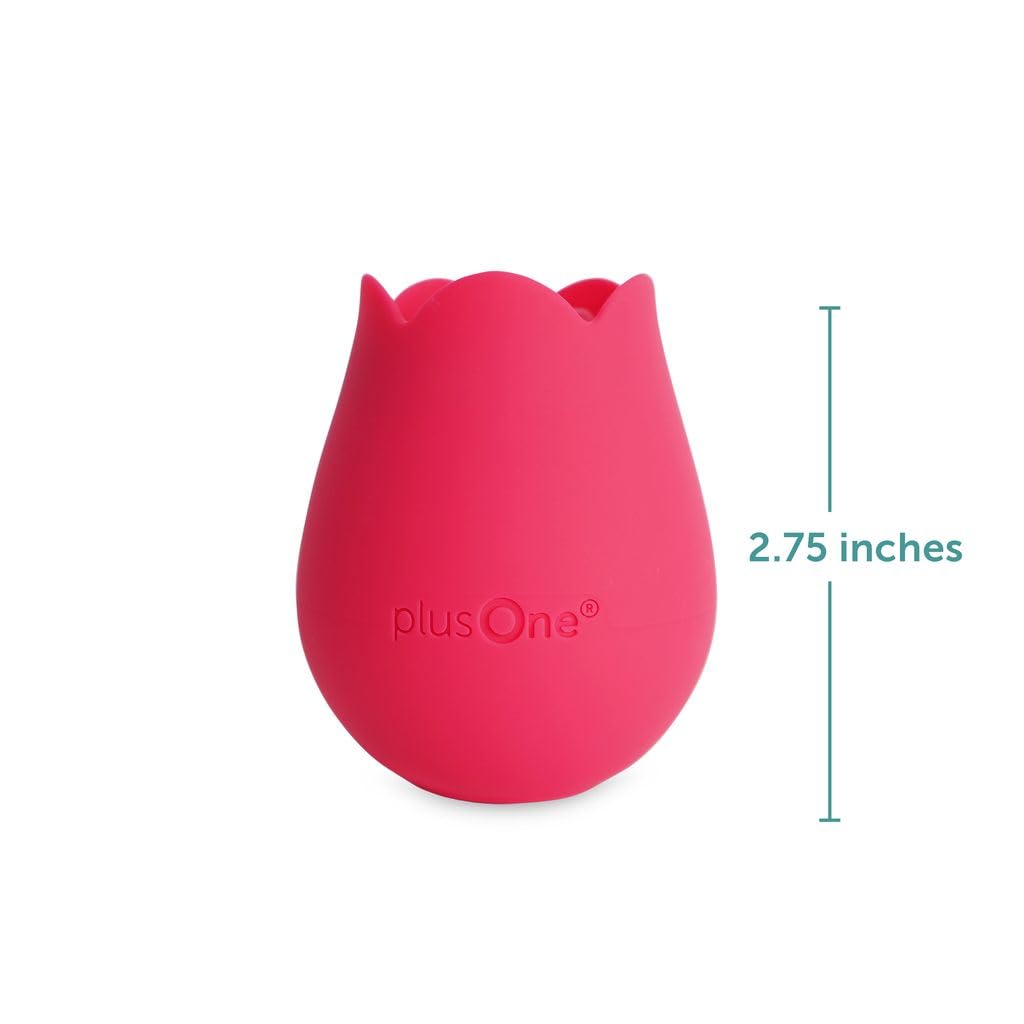 plusOne Vibrador rosa para mujer, estimulador de clítoris hecho de silicona segura para el cuerpo, IPX-7 impermeable, recargable por USB y 10 ajustes de pulsación