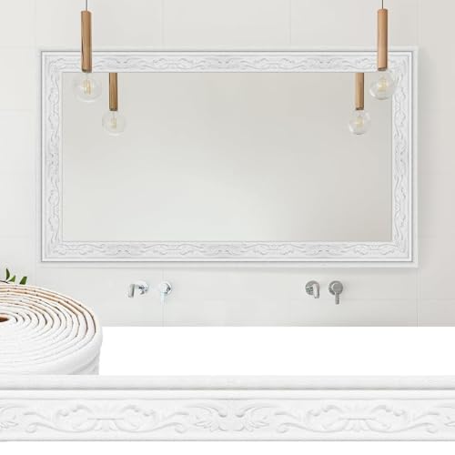 Image of Supvox 30ft Peel and Stick Wall Molding, Foam Border Sticker Roll, White