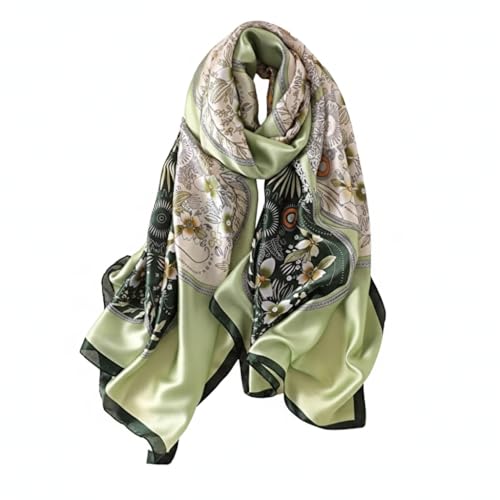 Image of Floral Printed Silk stole | silk Scarf for Women | stylish silk stole for women | Soft Lightweight Stole, Shawl & Neck Wrap | Scarf for Wedding, Party, Travel & Casual Wear