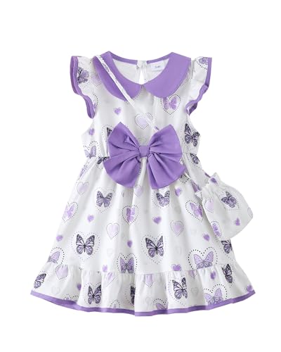 Little Toddler Girl Peter Pan Collar Dress Summer Clothes Ruffle Sleeveless Kids Dresses Causal Sundress Girl Outfits