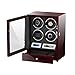 YUXO Watch Winders Remontoir à Montre Remontoirs 4 Watchs Piano en Fibre De Carbone Extérieur 5 Modes De Rotation Stockage Affichage Boîte (Color : D)