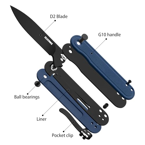 Image of OLITANS G040 Pocket Knife, 2.75'' D2 Steel Blade G10 handle, Small EDC Knife with Pocket Clip for Men Women, 2.1oz