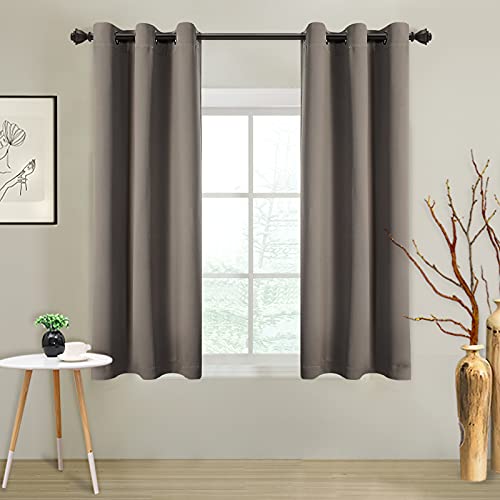 MYSKY HOME Blackout Curtains for Living Room Thermal Insulated Room Darkening Solid Grommet Drapes for Bedroom, 1 Curtain Panel, 42 x 63 Inch, Taupe