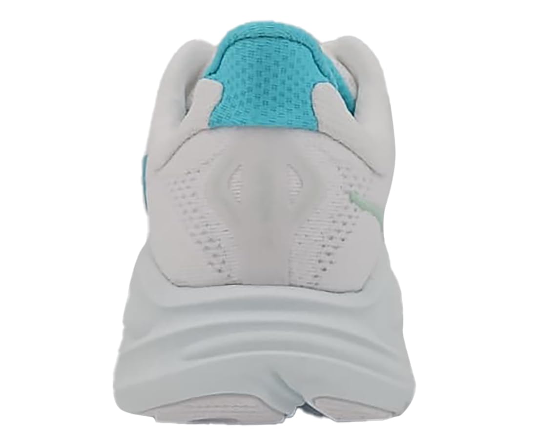HOKA Women's Clifton 10 Shoes: 8.5 Wide White/Cielo Blue