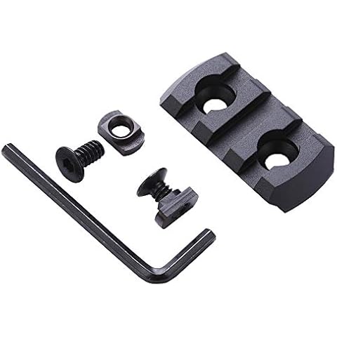 TuFok Picatinny Rail Section - Thin 0.27in Height Rail Attachment Rail Adapter Mount Alumimun 3-Slot Black Cover