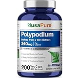 NusaPure Polypodium Leucotomos Capsules, 240 mg, 200 Veg Capsules (Non-GMO, Vegan)