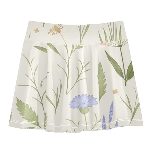 Girls Athletic Skirt with Shorts Flowy Girl Skorts Cheer Skirt with Pockets