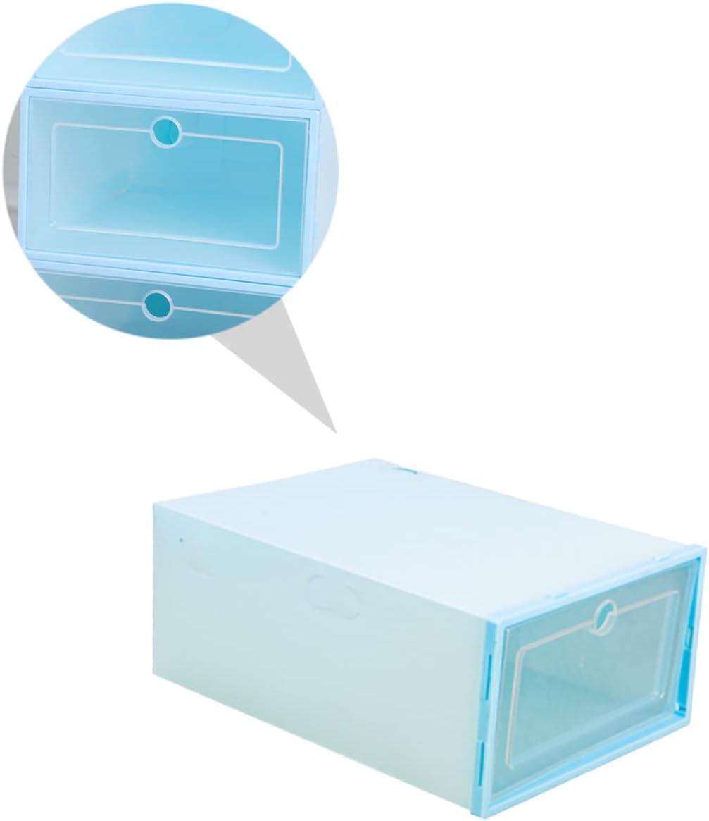 Hemoton 6pcs Shoes Organizer Stackable Shoe Storage Boxes for Closet for Sneakers and Accessories