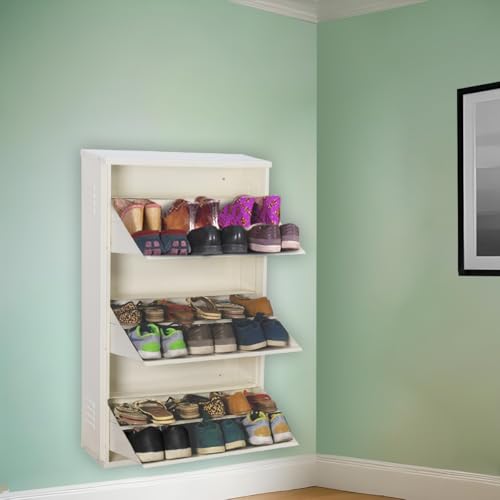 DELITE KOM 24" Wide, 6 Shelf Metal Shoe Rack Wall Mounted for Hom...