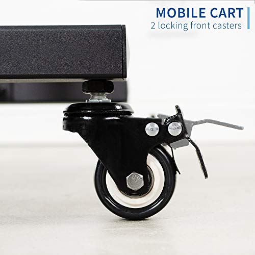 VIVO Mobile TV Display Stand for 13 to 42 inch LED LCD Flat Panel Screens, Rolling Floor Stand Height Adjustable Mount with Wheels (STAND-TV07W)