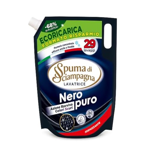 Spuma di Sciampagna Ecoricarica Detersivo Lavatrice Nero Puro 29 lavaggi - 1305 ml
