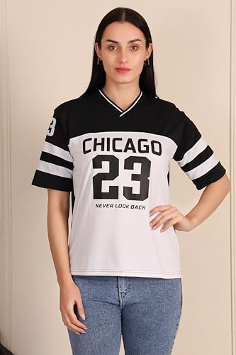 Image of BLACKSTEP Women Oversized Cotton Jersey Tshirt | Loose Fit Streetwear Casual Top | Drop Shoulder Longline T Shirt for Girls College Wear Travel Gym Daily Outfit