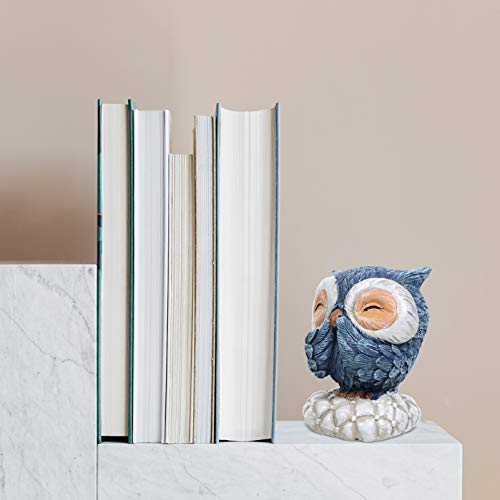 Enfeite de coruja de resina WINOMO Estatueta de animais de mesa para casa, quarto, escritório, escul