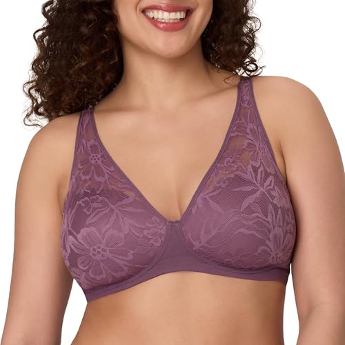 Image of Bali Women's Wireless Bras for Women - Breathe Lace Cotton Modal No Underwire Bra, Adjustable T-Shirt, Plus Size