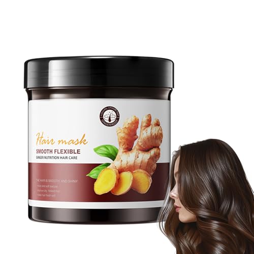 Hppsctink Mascarilla Capilar, 500ml Mascarilla Capilar de Jengibre, Repara el Cabello seco, Encrespado y con puntas abiertas, Tratamiento Hidratante y Suavizante para el Cabello, hair