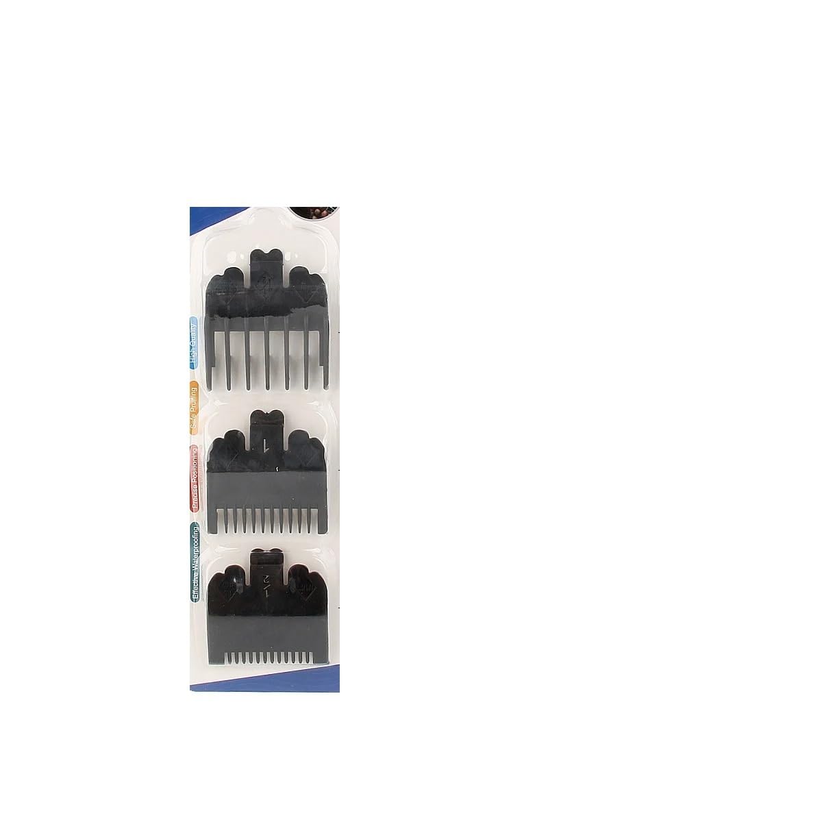 Peine de límite de 2/3/4 piezas, compatible con Wahl, cortadora de cabello 1,5 mm 3 mm 4,5 mm Guía de corte profesional Peines Cortadora de cabello Peine de posicionamiento Y0907(HDPT-Black-3pcs)