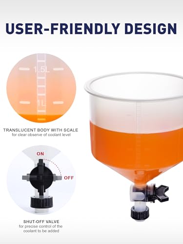 Image of SMART JERRY - No Spill Coolant Funnel Kit, Radiator Coolant Flush Kit, Universal Coolant Bleeder Kit, Spill Proof Radiator Funnel Burping Kit, Coolant Refill Kit, Antifreeze Funnel Set | Radiator Flush Funnel Kit, Car Coolant Air Bleeder Funnel Kit, Radiator Burp Funnel, Spill-Free Coolant Funnel Kit