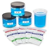 All-in-1 pH Meter Recalibration Kit - Includes Three 250ml Jars for Storage, 15 Packs of Buffer Powder, and 250ml Beaker