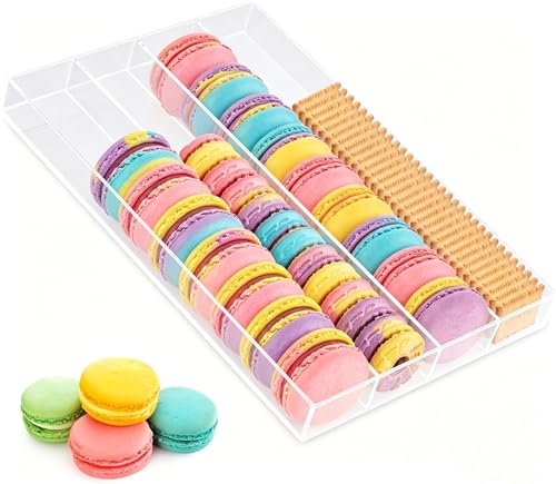 BAOSHISHAN Présentoir à macarons en acrylique transparent avec 4 emplacements pour biscuits et biscuits