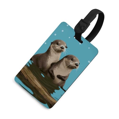 Étiquette valise loutre noire idéale pour sécuriser vos sacs de voyage en vacances