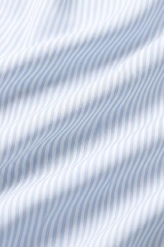 Image of Peter England Men's Regular Fit Full Sleeve Striped Formal Shirt | Cotton Rich | Wonder Fabric | Premium Dobby Weave