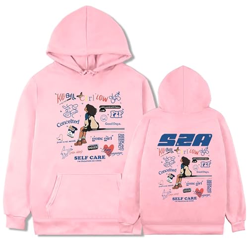 Sweat à capuche SZA SOS en coton rose taille M pour homme et femme