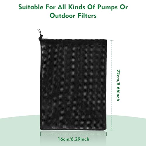 2 bolsas filtro para bomba de estanque, negro, 8.66"x6.29" miniatura 2