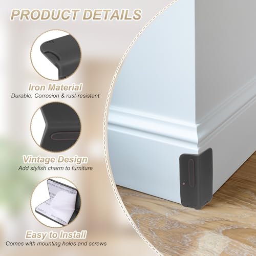 Évitez les chocs sur vos plinthes avec la protection d'angle noire de 10,2 cm - 5