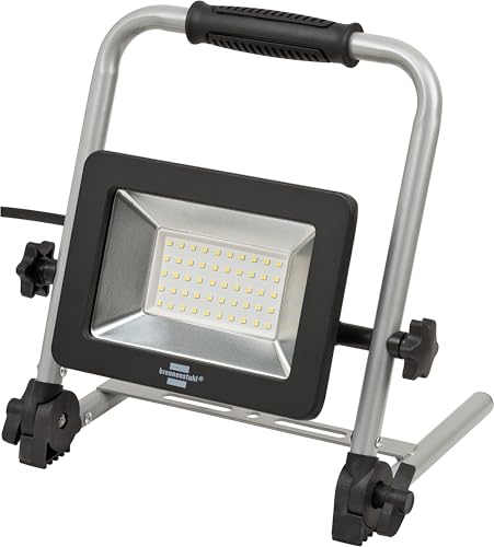 Brennenstuhl LED Baustrahler EL 4050 M (50W, 4500lm, 6500K, IP65, LED Arbeitsstrahler mit 1,5m Kabel, klappbares Gestell)