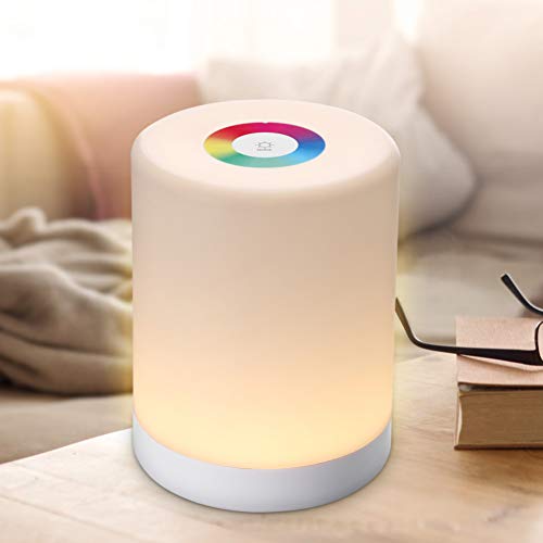 Preisvergleich Produktbild LMCXWD Wiederaufladbare intelligente LED-Touch-Control-Nachtlichtinduktion... Intelligente tragbare Nachttischlampe Dimmbare RGB-Farbänderung