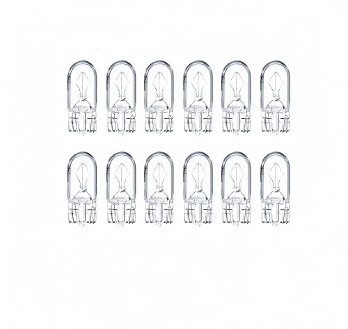 Kadiby 12 Pack 168 194 2825 Bulb Side Marker RV Camper Lights 158 12961 168ll 168cv 12v 5w T10 Trailer Light Bulbs Fit for Accord Civic Odyssey Elantra Sonata 4Runner RAV4 Altima Corolla Rogue