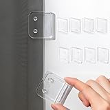 8 Stück Selbstklebende Duschvorhang Clips für Befestigung Curtain Duschvorhang Zubehör, Schutz Winddichte Spritzschutz Clips, Durchsichtige Shower Curtain Klammern, 5 x 4.5 x 1 cm (Transparent 1)