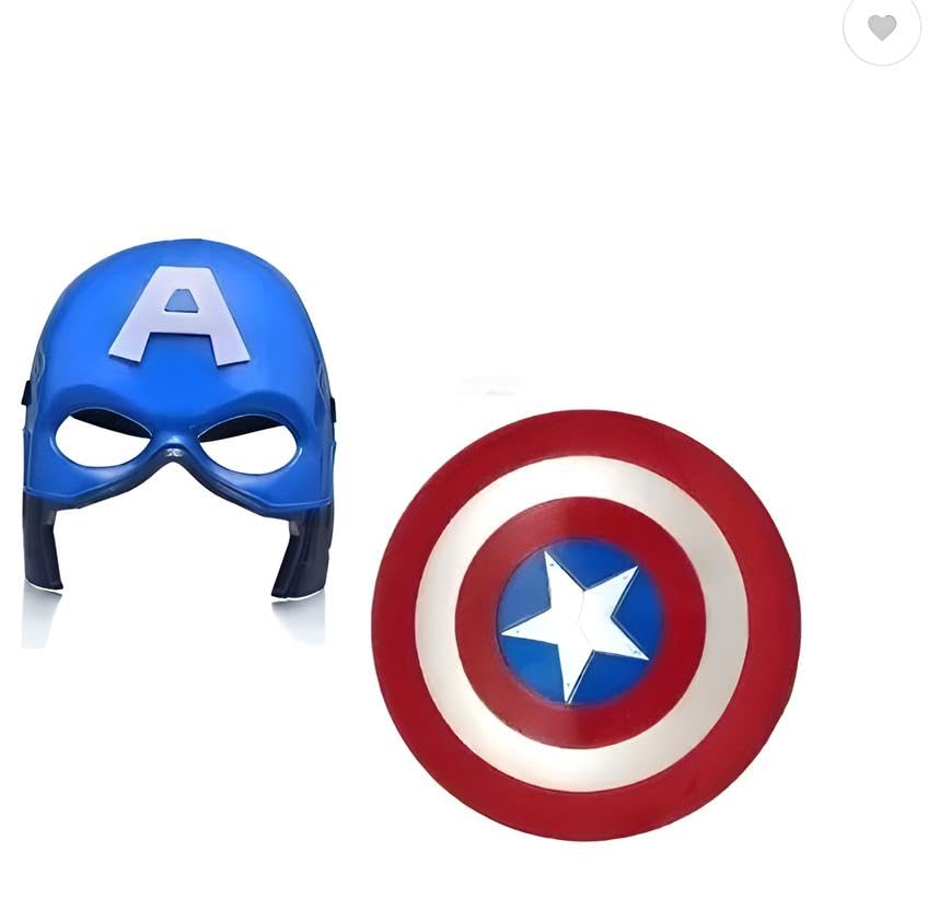 TOYTLE American Superhero Plastic Mask + Shield For Kids Fancy Dress or Daily Play Costume (B0D9FPJGWM) Amazon Price History, Amazon Price Tracker